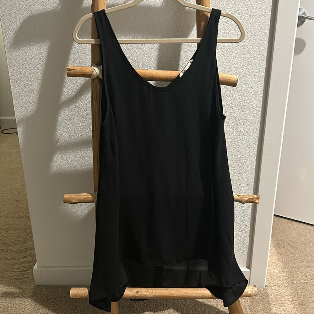 Black mini slip dress